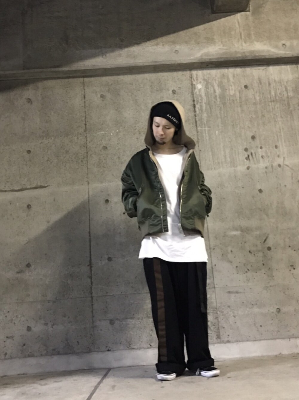 「LHP、misbhv、VANS、RAF SIMONS、春、ストリート、春コーデ、ガチャベルト」｜「VANSのアイテム（スニーカー、ブラック系）」を使った、shintaro itoさん（メンズ・173cm）の春コーディネートの1枚目の写真