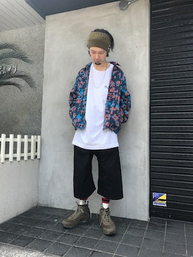 「FLAGSTUFF（フラグスタフ）のアイテム（ブルゾン）」を使った、shintaro itoさん（メンズ・173cm）の春コーディネート