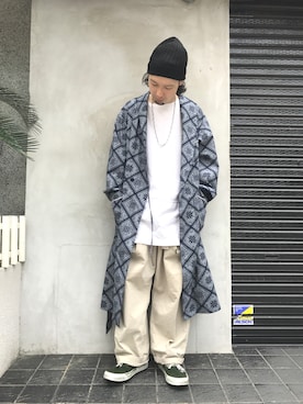 「aie」｜「アイテム（チノパンツ）」を使った、shintaro itoさん（メンズ・173cm）の春コーディネート