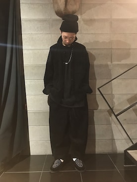 「L.H.P（エルエイチピー）のアイテム（パンツ）」を使った、shintaro itoさん（メンズ・173cm）の冬コーディネート