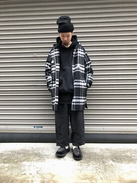 「MARNI（マルニ）のアイテム（ステンカラーコート）」を使った、shintaro itoさん（メンズ・173cm）の冬コーディネート