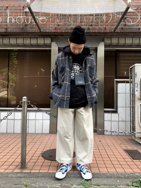 「Danke schon」｜「アイテム（チノパンツ）」を使った、shintaro itoさん（メンズ・173cm）の秋コーディネート