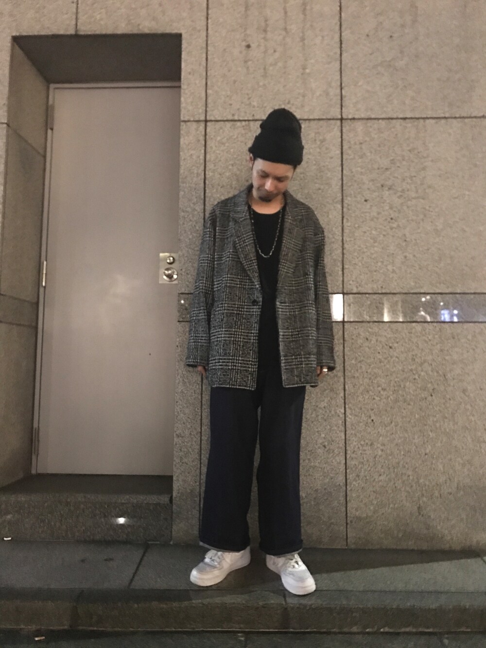 「スニーカー、シンプル、NIKE、LHP、ワイドパンツ、MARNI、秋冬、秋冬コーデ、blackeyepatch」｜「NIKEのアイテム（スニーカー、ホワイト系）」を使った、shintaro itoさん（メンズ・173cm）の秋コーディネートの1枚目の写真