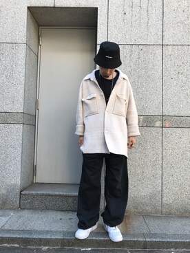 「L.H.P（エルエイチピー）のアイテム（帽子）」を使った、shintaro itoさん（メンズ・173cm）の秋コーディネート