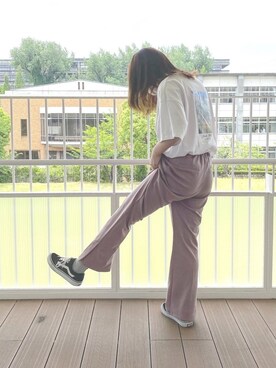 「one way（ワンウェイ）のアイテム（スラックス）」を使った、さえさん（レディース・149cm）の夏コーディネート