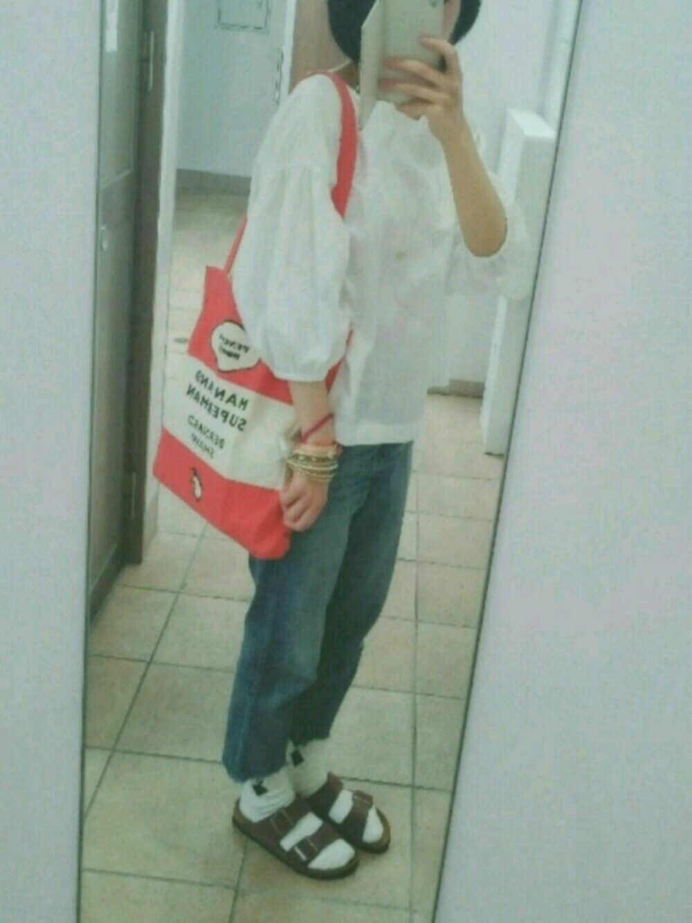 「靴下屋の靴下屋/ アーガイルサイド柄ソックス（ソックス/靴下、ホワイト系）」を使った、ぽんずさん（レディース・159cm）の夏コーディネートの1枚目の写真