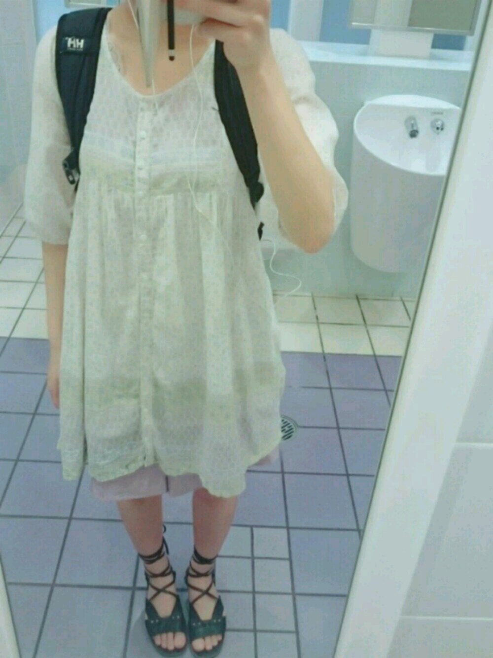 「古着」｜「usedのアイテム（その他パンツ、パープル系）」を使った、ぽんずさん（レディース・159cm）の夏コーディネートの1枚目の写真