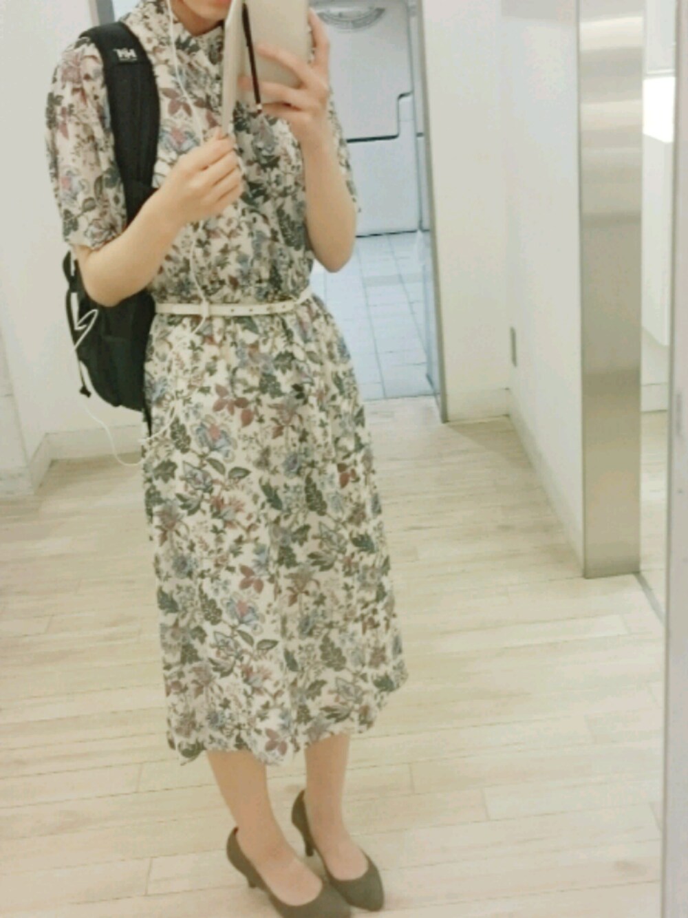 「古着」｜「usedのアイテム（ワンピース、ホワイト系）」を使った、ぽんずさん（レディース・159cm）の夏コーディネートの1枚目の写真