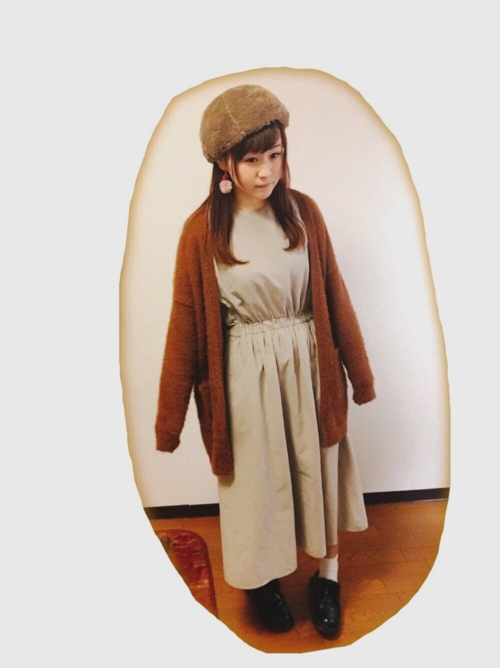「秋色、polcadot、KBF、Dr.Martens、ベレー帽、もこもこ」｜「Latticeのアイテム（帽子、ブラウン系）」を使った、ゆき・ちさん（レディース・156cm）の秋コーディネートの1枚目の写真