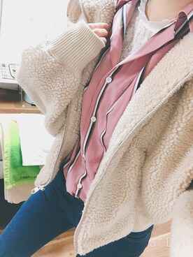 「アイテム（ブルゾン）」を使った、れいなさん（レディース・156cm・10代）の冬コーディネート