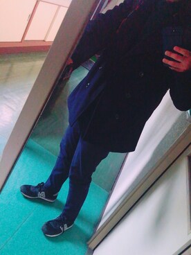 「大学生」｜「アイテム（ピーコート）」を使った、いいおのりょっさん☆さん（メンズ・176cm）の冬コーディネート