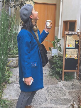 「Design Tshirts Store graniph（デザイン　ティーシャツ　ストア　グラニフ）のアイテム（ジャケット/アウター）」を使った、ちょりさん（レディース・161cm）の冬コーディネート
