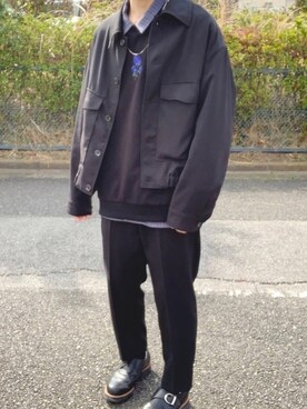「ADRER（アドラー）のADRER バラシシュウビッグスウェット（スウェット）」を使った、ナカジィーさん（メンズ・169cm）の春コーディネート