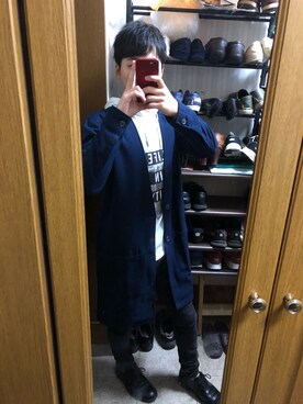 「CASPER JOHN AIVER（キャスパージョンアイバー）のアイテム（チェスターコート）」を使った、そんちゅーさん（メンズ・166cm）の秋コーディネート