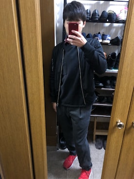 「HARE（ハレ）のアイテム（MA-1）」を使った、そんちゅーさん（メンズ・166cm）の秋コーディネート