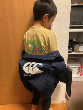 「canterbury（カンタベリー）のアイテム（ジャケット/アウター）」を使った、tomokomakotoさん（キッズ・110cm）の秋コーディネート