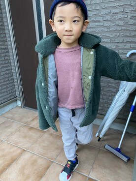 「HELLY HANSEN（ヘリーハンセン）のアイテム（ジャケット/アウター）」を使った、tomokomakotoさん（キッズ・110cm）の冬コーディネート