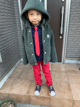 「HELLY HANSEN（ヘリーハンセン）のアイテム（ジャケット/アウター）」を使った、tomokomakotoさん（キッズ・110cm）の冬コーディネート