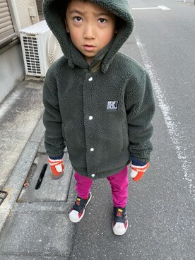 「HELLY HANSEN（ヘリーハンセン）のアイテム（ジャケット/アウター）」を使った、tomokomakotoさん（キッズ・110cm）の冬コーディネート