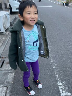 「HELLY HANSEN（ヘリーハンセン）のアイテム（ジャケット/アウター）」を使った、tomokomakotoさん（キッズ・110cm）の冬コーディネート