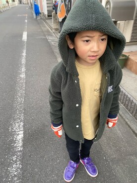 「HELLY HANSEN（ヘリーハンセン）のアイテム（ジャケット/アウター）」を使った、tomokomakotoさん（キッズ・110cm）の冬コーディネート