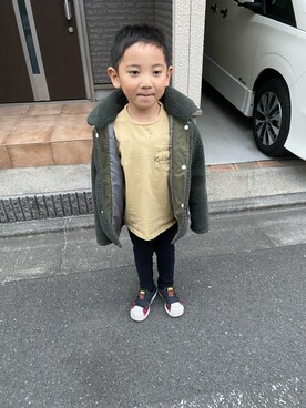 「HELLY HANSEN（ヘリーハンセン）のアイテム（ジャケット/アウター）」を使った、tomokomakotoさん（キッズ・110cm）の冬コーディネート