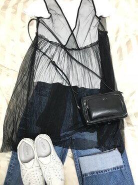 「ハイウエストストレートジーンズ」｜かつぉさん（レディース・156cm）の春コーディネート