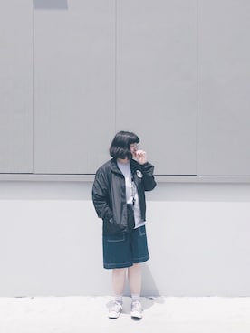 「A BATHING APE（アベイシングエイプ）のアイテム（ジャケット/アウター）」を使った、カギさん（レディース・160cm）の夏コーディネート