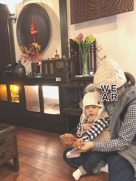 「BNT（ビーエヌティー　　）のアイテム」を使った、aotoさん（キッズ・80cm）の冬コーディネート