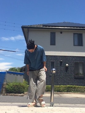 「RYU（リュー）のアイテム（パンツ）」を使った、でかおさん（メンズ・164cm）の夏コーディネート