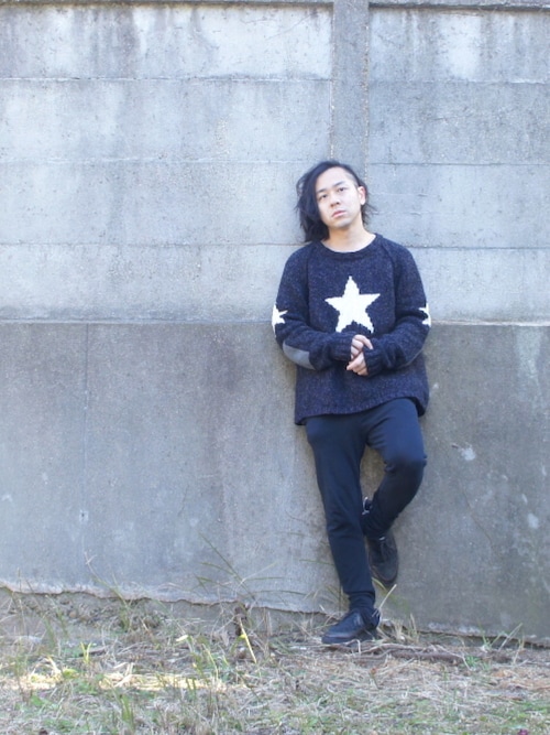 SUNSEA ICHIBANBOSHI SWEATER 15AW 希少サイズ3 sunsea ichibanboshi sweater（SUNSEA 15AW サンシー スター柄
