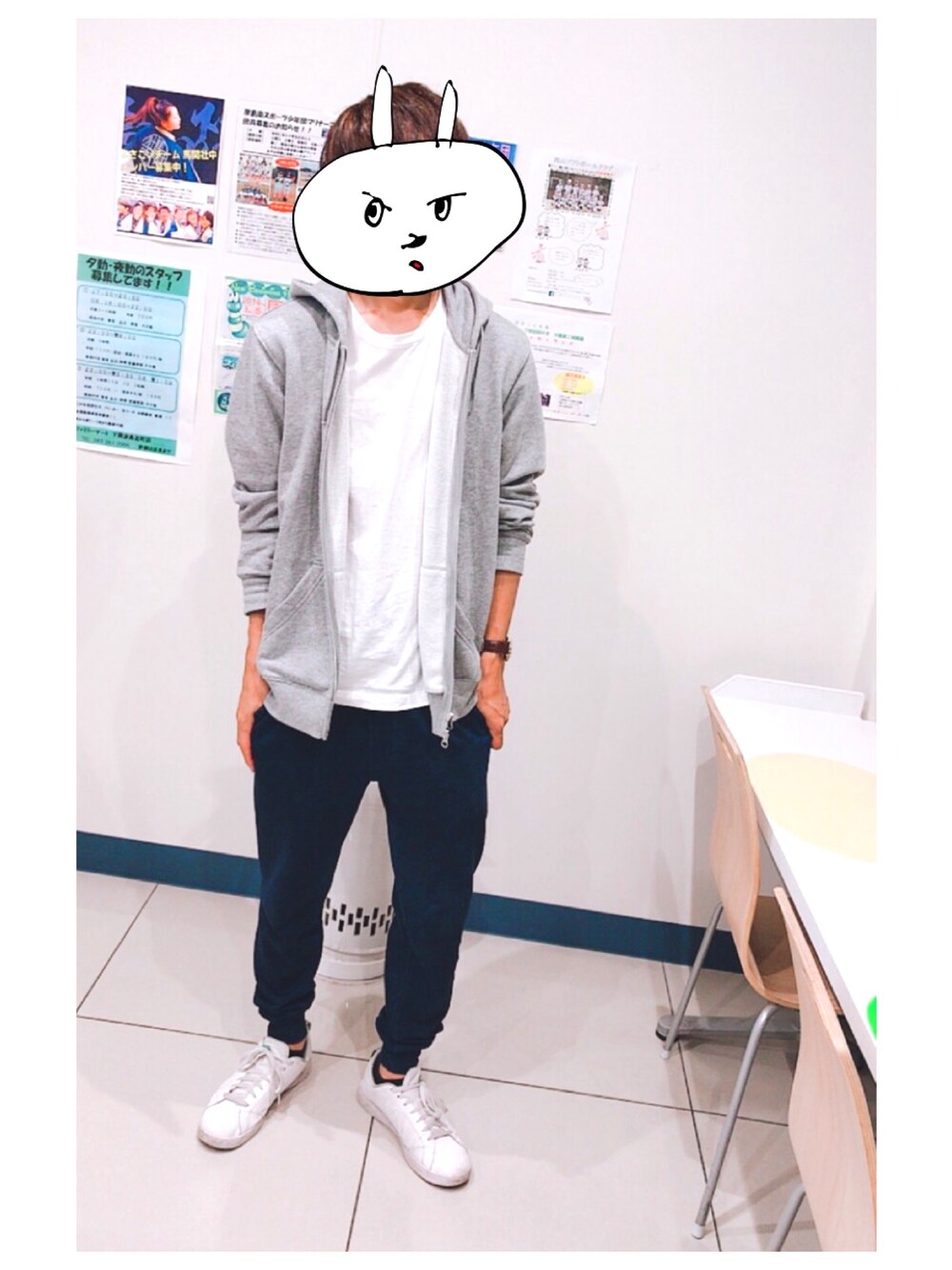 「SHIPSのHanes×SHIPS AUTHENTIC PRODUCTS(ヘインズ×シップス・オーセンティック・プロダクツ): "コンビ" 2パック/Tシャツ Japan Fit■（Tシャツ/カットソー、ホワイト系）」を使った、かたるさん（メンズ・171cm）の秋コーディネートの1枚目の写真