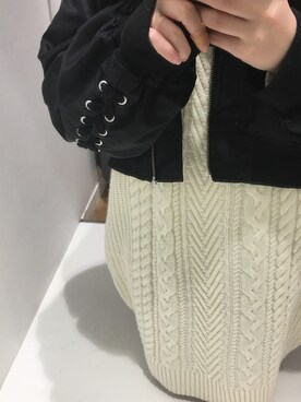 「オルチャンファッション」｜「アイテム（MA-1）」を使った、白さん（レディース・156cm）の冬コーディネート