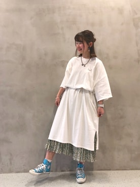 「平成最後のWEARISTAセンバツ」｜「アイテム（ワンピース/ドレス）」を使った、おさかなちゃんさん（レディース・156cm）の春コーディネート