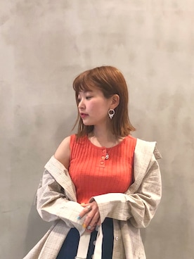 「NiCORON（ニコロン）のアイテム（パンツ）」を使った、おさかなちゃんさん（レディース・156cm）の春コーディネート