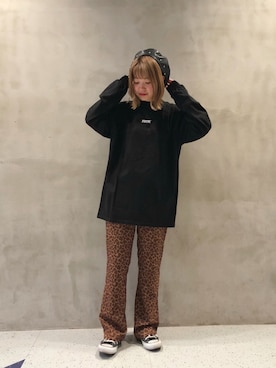 「アニマル」｜「アイテム（帽子）」を使った、おさかなちゃんさん（レディース・156cm）の春コーディネート