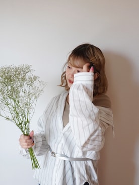「おうちスタイル」｜「アイテム（その他）」を使った、おさかなちゃんさん（レディース・156cm）の春コーディネート