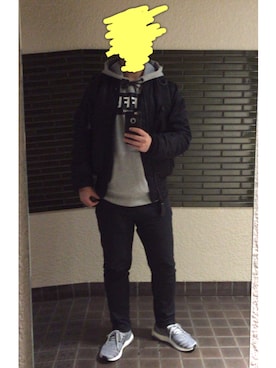 「寒い」｜「アイテム（ミリタリージャケット）」を使った、CAMELさん（メンズ・161cm）の冬コーディネート