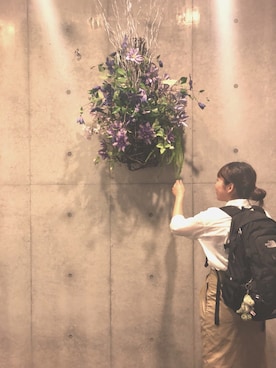 「THE NORTH FACE（ザノースフェイス）のアイテム（ボストンバッグ）」を使った、くぅたさん（レディース・153cm）の夏コーディネート