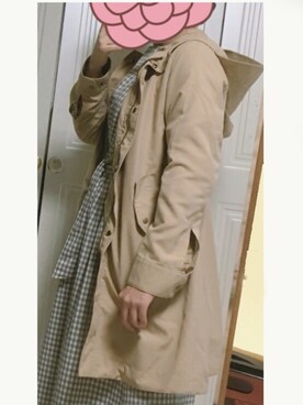 「チェックワンピース」｜「アイテム（マウンテンパーカー）」を使った、kokoさん（レディース・165cm）の春コーディネート