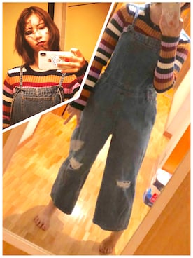 「FOREVER 21」｜「アイテム（オールインワン・サロペット）」を使った、COCOさん（レディース・159cm）の秋コーディネート