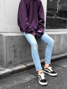 「vetements」｜「アイテム（スウェット）」を使った、ta6oさん（メンズ・186cm）の秋コーディネート