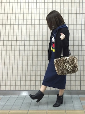 「RCWB（アールシーダブリュービー）のアイテム（ワンピース/ドレス）」を使った、yu-yuさん（レディース・155cm）の秋コーディネート