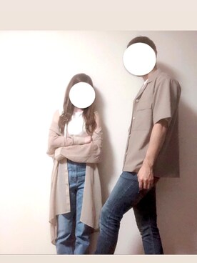 「GU（ジーユー）のアイテム（トップス、ブラウン系）」を使った、ka__raさん（キッズ・80cm）の秋コーディネート