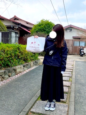 「CONVERSE（コンバース）のconverse（コンバース） ALL STAR OX（オールスターOX）（スニーカー）」を使った、ka__raさん（レディース・155cm）の冬コーディネート