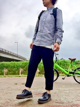 「黒リュック」｜「アイテム（その他）」を使った、きのこさん（メンズ・173cm）の夏コーディネート