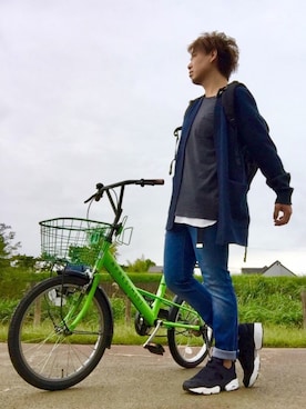 「ロングカーディガン」｜「アイテム（その他アウター）」を使った、きのこさん（メンズ・173cm）の秋コーディネート