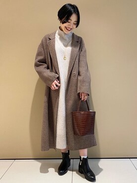 「一押しのアウタースタイル」｜「アイテム（ワンピース/ドレス）」を使った、ishii0xxさん（レディース・156cm）の秋コーディネート