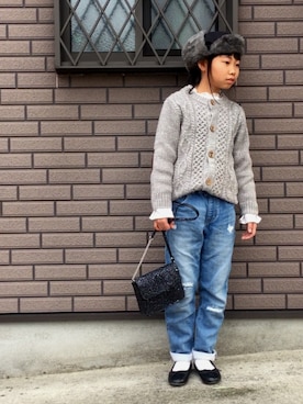 kankitsu🍊さん（キッズ・122cm）の冬コーディネート