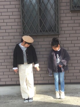 kankitsu🍊さん（キッズ・122cm）の冬コーディネート